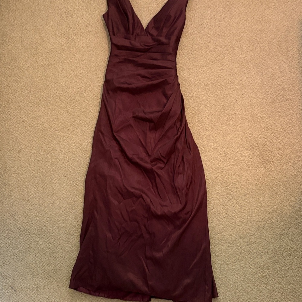 Wtoo Red Sheath Maxi Dress V-Neck Sleeveless
